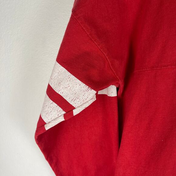 Disney Spirit Jersey Adult Large Red Mickey Mouse Graphic Long Sleeve Spell Out - Picture 9 of 9